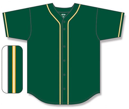 Athletic Knit Full Button Baseball Jersey with Braided Trim (BA5500)